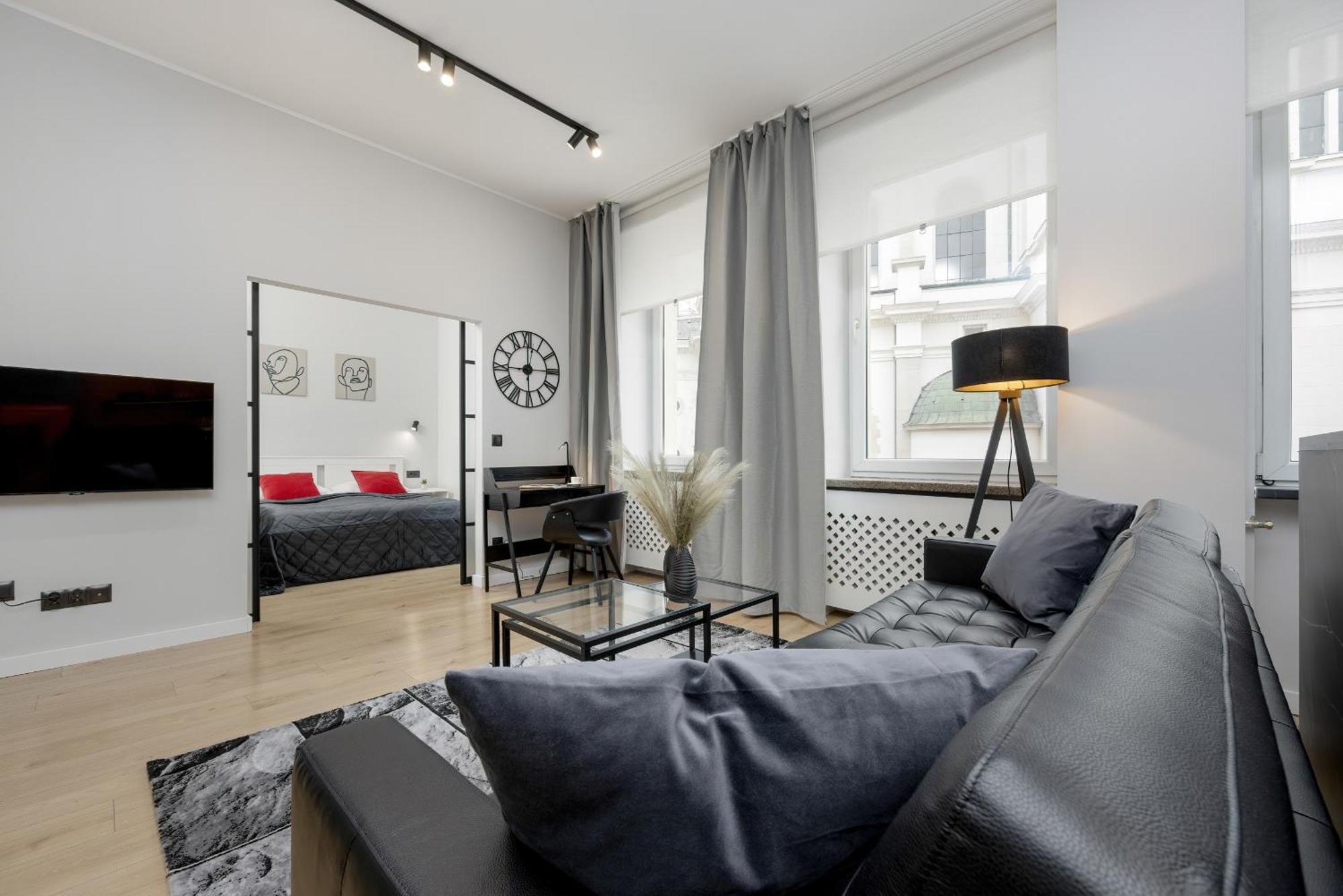 Exclusive Grey And Red Apartment In Warsaw Center By Noclegi Renters Exterior photo
