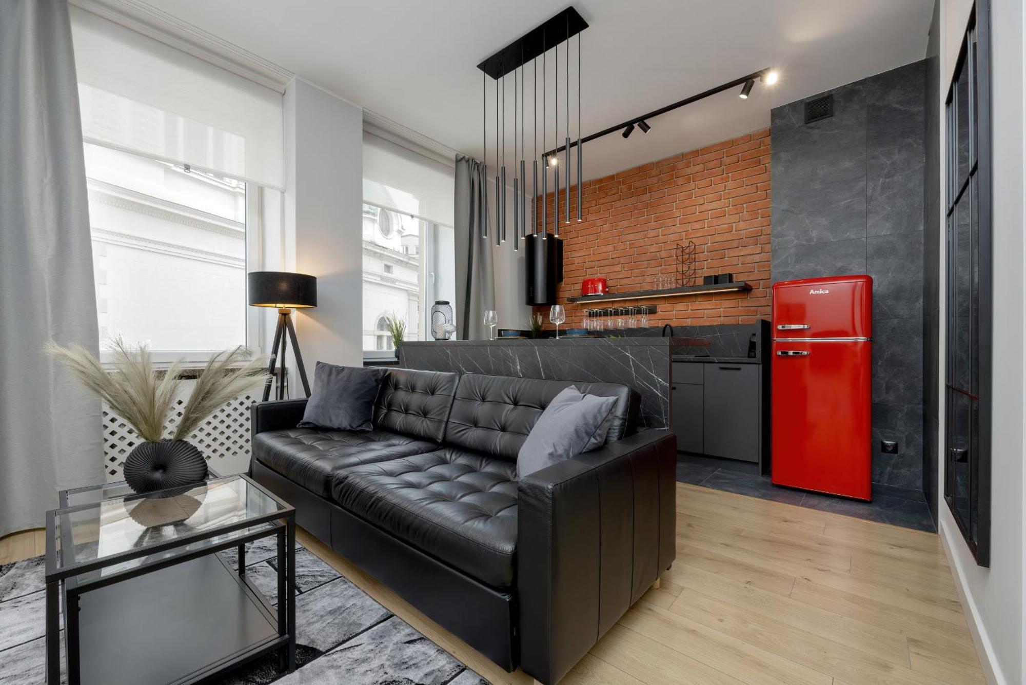 Exclusive Grey And Red Apartment In Warsaw Center By Noclegi Renters Exterior photo